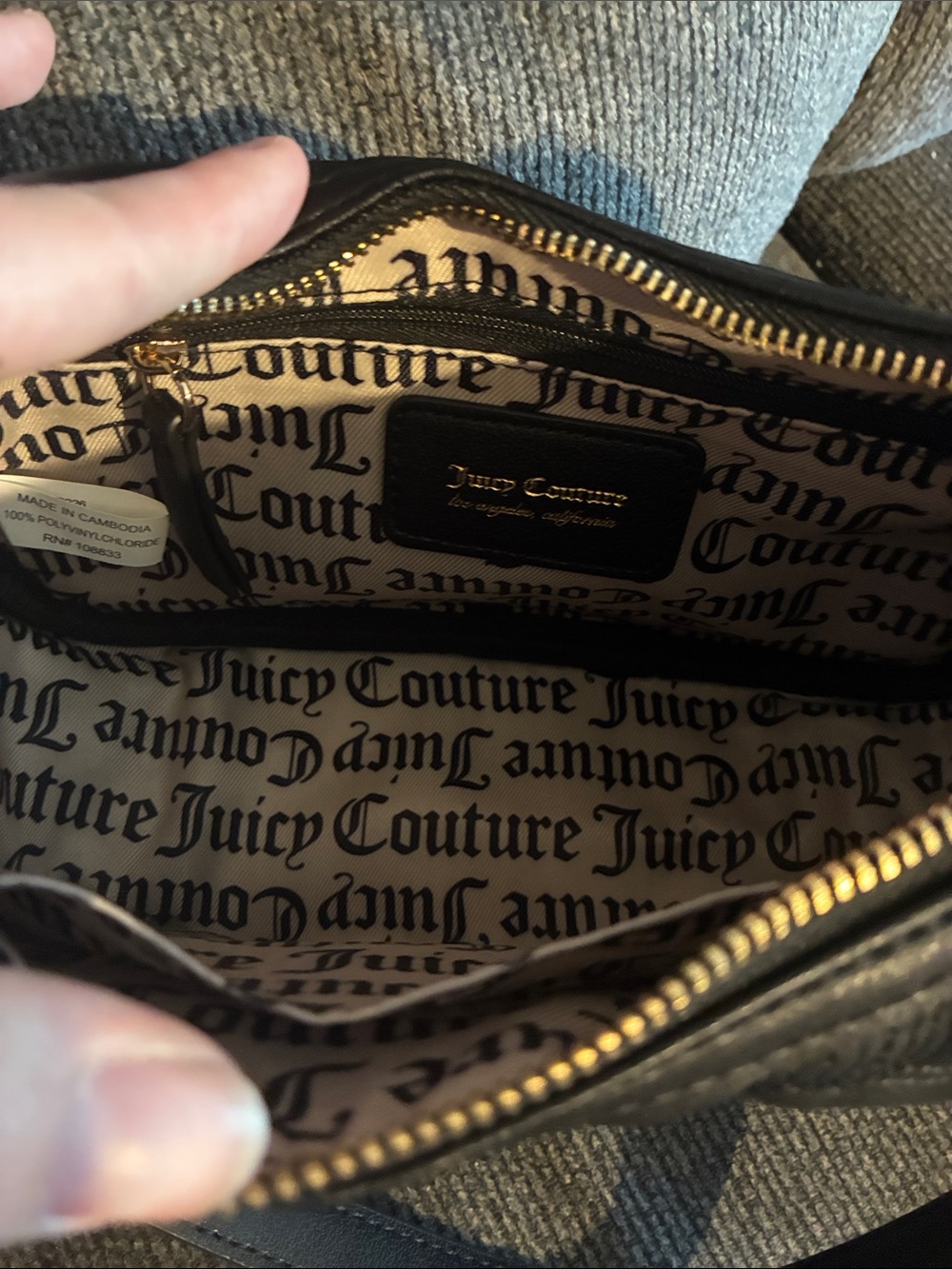 Juicy Couture Liquorice Everything Nice Shoulder Bag With Cherry Scarf NWT - Picture 4 of 7